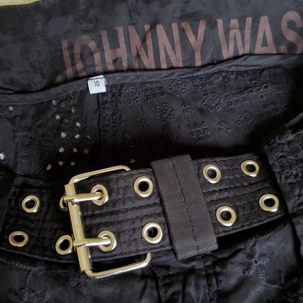 Johnny Was womens black lace shorts